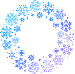 リース_雪の結晶_ベクターイラスト