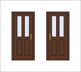 2 doors, left and right, classic style, mahogany, scalable file, true to scale