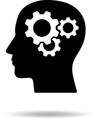歯車と人物の頭のアイコン