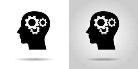 歯車と人物の頭のアイコン
