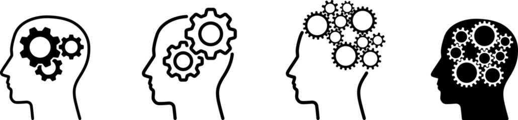 歯車と人物の頭のアイコン