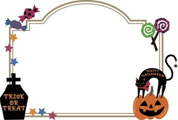 イラスト素材。ハロウィンのフレーム。