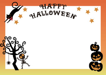 イラスト素材。ハロウィンのフレーム。