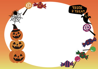 イラスト素材。ハロウィンのフレーム。