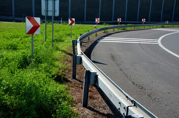 arresting system made of steel construction stops vehicles in a controlled manner in event frontal...