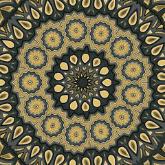Vector ornamental round lace with damask and arabesque elements. mehndi style