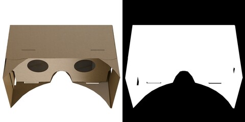 3D rendering illustration of a cardboard vr ar headset