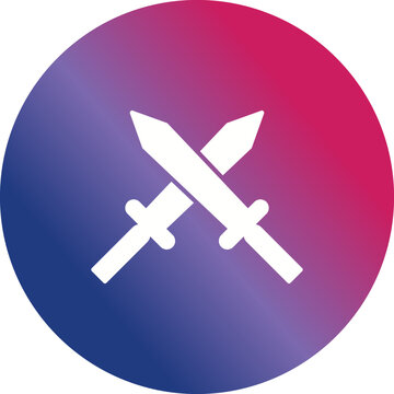 Unique Two Swords Vector Icon