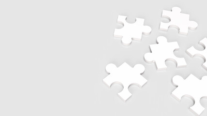 The white jigsaw for abstract or business concept  3d rendering