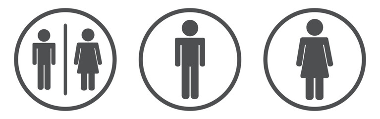 male female sign vector design set