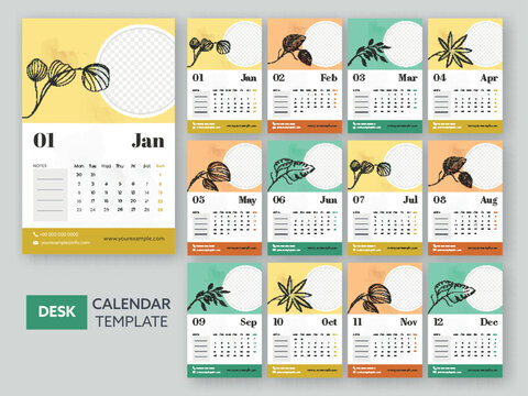 New Year 2023, Calendar Templates for Business, Stationery, Print or Publishing Purposes with Space for Insert Images.