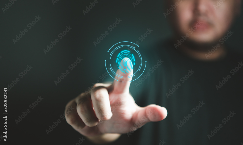 Aufkleber fingerprint cyber security scanning biometric authentication and personal data protection act or pdp