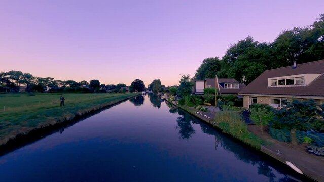 Wonderful landscape of hollands channel on sunset sunrise stunning fpv drone dollyshot droneshot aerial air
