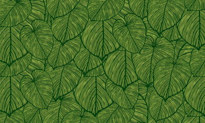 green tropical leaves pattern abstract   spring nature wallpaper  design background