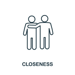 Closeness icon. Simple element from new normality collection. Filled monochrome Closeness icon for templates, infographics and banners