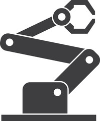 Hydraulic arm machine. Robotic hand manipulator icon