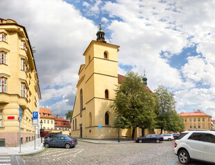 Fototapeta na wymiar Saint Hastal's Church, beautiful gothic kostel in the historic city center. Prague, Czech Republic.