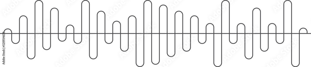 Poster audio wave line. volume level record. sound shape