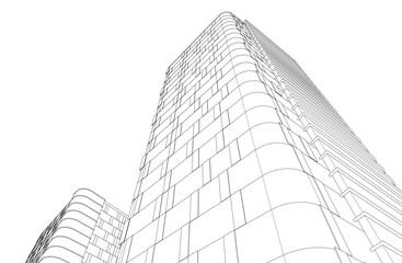Fototapeta premium Modern architecture 3d illustration