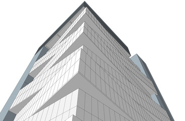 Obraz premium Modern architecture 3d illustration