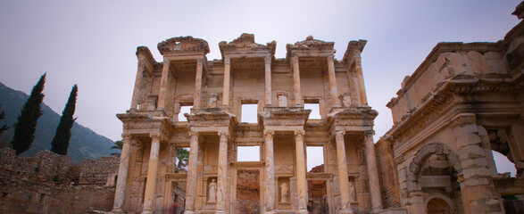 Celsius Library in ancient city Ephesus (Efes). Most visited ancient city in Turkey. Selcuk, Izmir,...