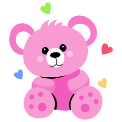 Check this cute flat sticker of teddy bear 