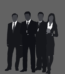 Group of various people silhouettes. Society, community