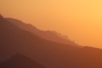 Fototapeta na wymiar sunset, heyday, mountains, nature, landscape