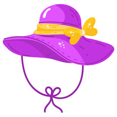 Download flat icon sticker of beach hat 