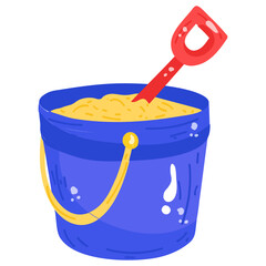 A handy flat sticker of sand bucket 