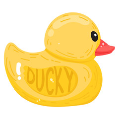 A cute flat sticker of pool duck 