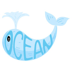 Beautifully designed flat sticker of dolphin