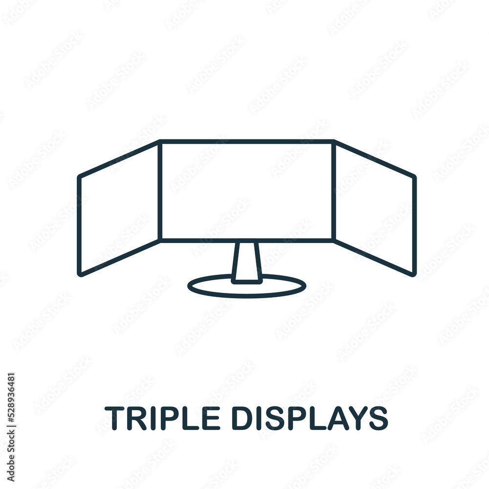 Poster triple displays icon. simple element from technology collection. line triple displays icon for templ