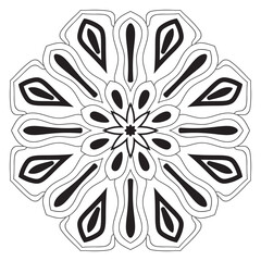 Cute Mandala. Ornamental round doodle flower isolated on white background. Geometric decorative ornament in ethnic oriental style.