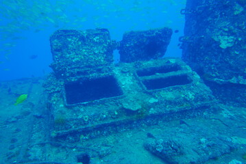 The Seatiger shipwreck when SCUBA diving off of Oahu. Wreck diving adventures with Oahu Diving,...