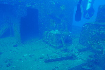 The Seatiger shipwreck when SCUBA diving off of Oahu. Wreck diving adventures with Oahu Diving, your wreck dive specialist.