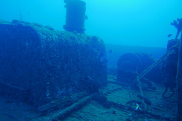 The Seatiger shipwreck when SCUBA diving off of Oahu. Wreck diving adventures with Oahu Diving,...
