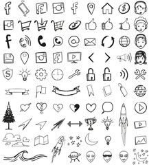 hand drawn icons set