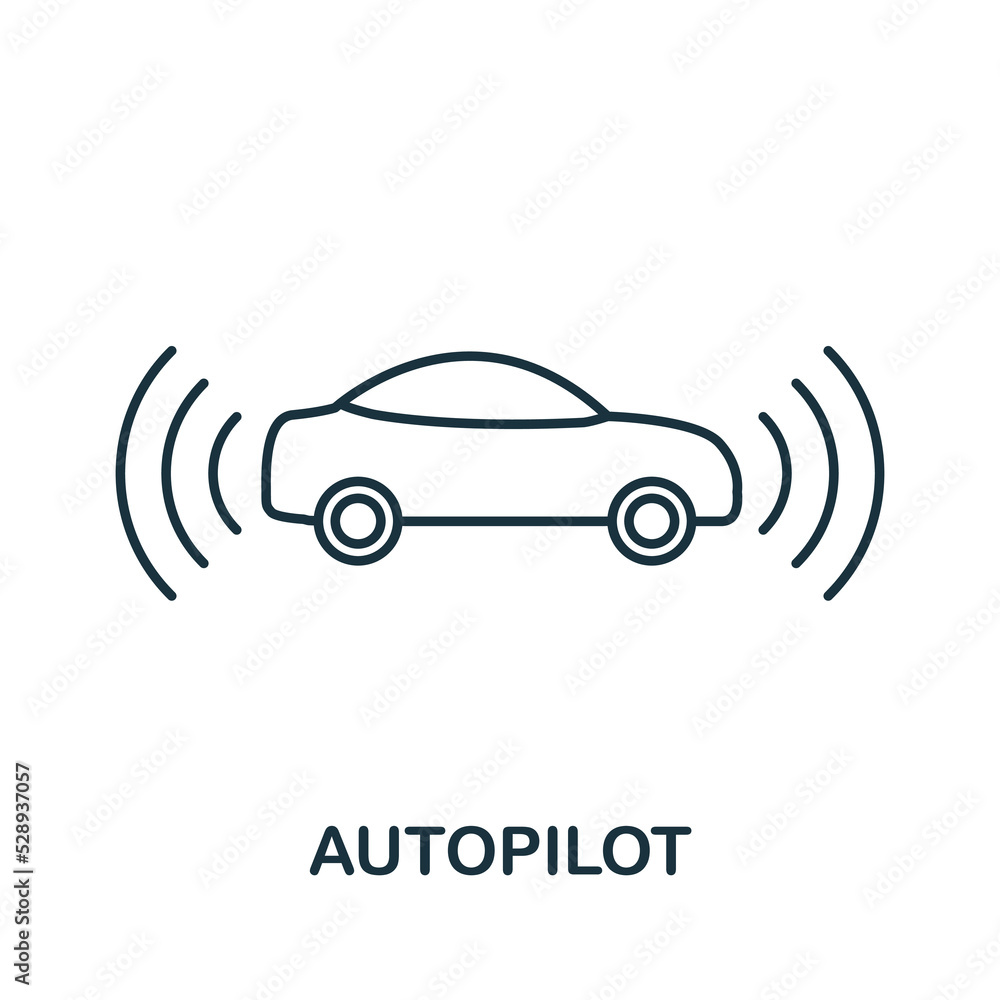 Poster autopilot icon. simple element from technology collection. line autopilot icon for templates, infogr