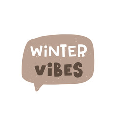 Winter vibes. Christmas lettering. Hand drawn illustration in cartoon style. Cute concept for xmas. Illustration for the design postcard, textiles, apparel, decor