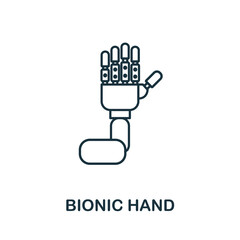 Bionic Hand icon. Simple element from technology collection. Line Bionic Hand icon for templates, infographics and banners