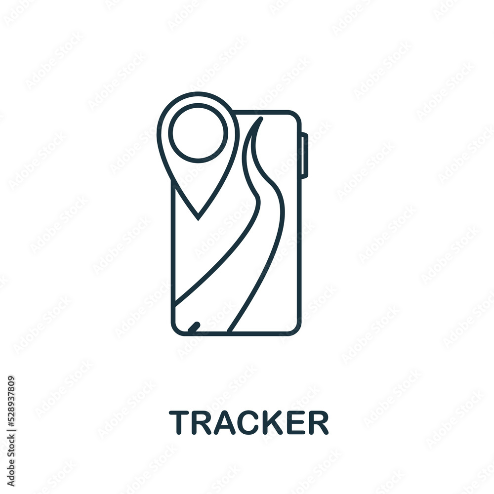 Poster tracker icon. simple element from technology collection. line tracker icon for templates, infographi