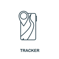 Tracker icon. Simple element from technology collection. Line Tracker icon for templates, infographics and banners