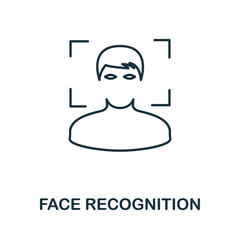 Face Recognition icon. Simple element from technology collection. Line Face Recognition icon for templates, infographics and banners