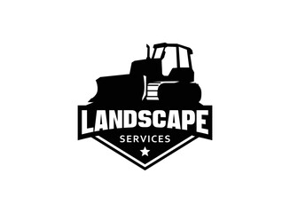 Dozer logo vector for construction company. Heavy equipment template vector illustration for your brand. © D'Graphic Studio