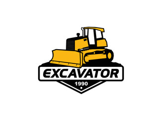 Dozer logo vector for construction company. Heavy equipment template vector illustration for your brand. © D'Graphic Studio