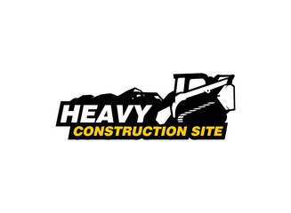 Skid steer logo vector for construction company. Heavy equipment template vector illustration for your brand. © D'Graphic Studio