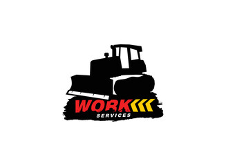 Dozer logo vector for construction company. Heavy equipment template vector illustration for your brand. © D'Graphic Studio