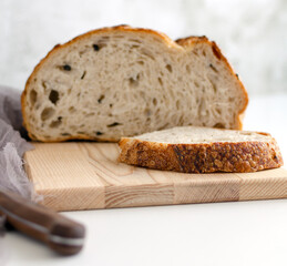 Sourdough bread with black olives