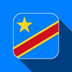 Democratic Republic of the Congo flag, official colors. Vector illustration.